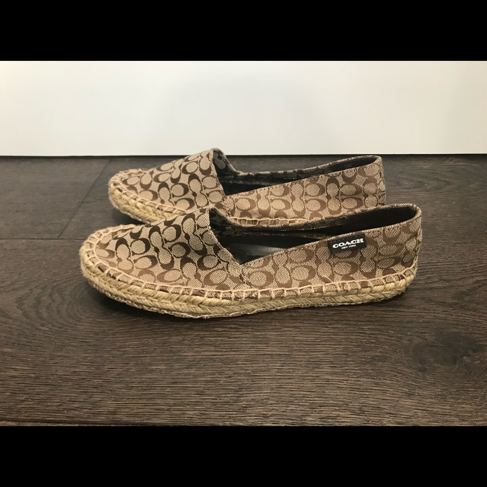 NEW Coach June signature C logo espadrille, 5.5